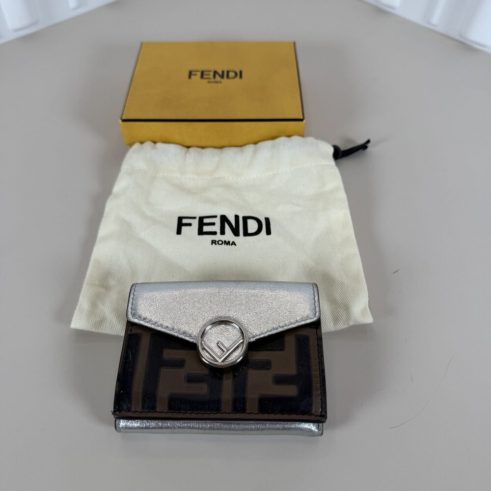 Fendi FF Micro Tri-Fold Wallet in Zucca Leather